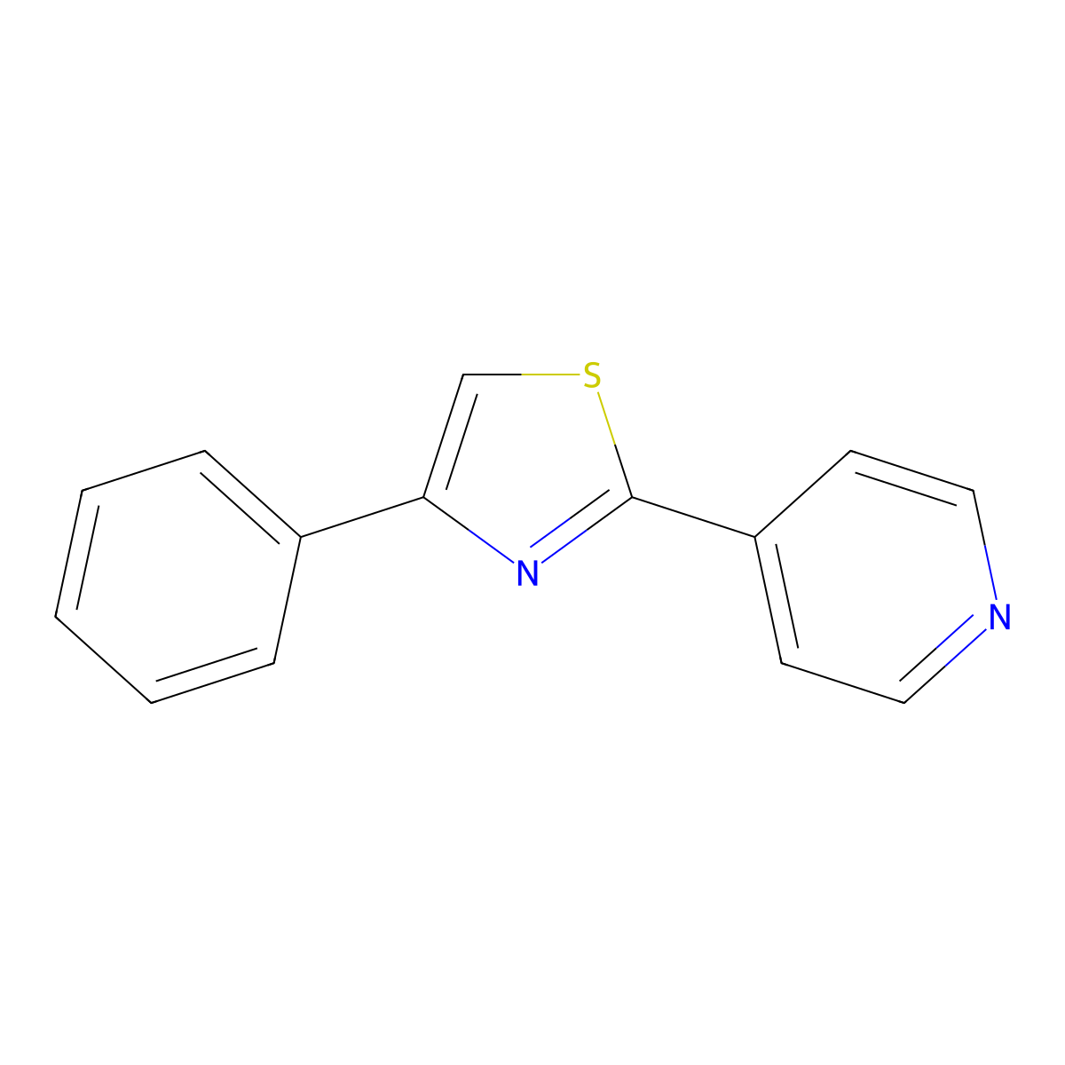 4-Phenyl-2-(4-pyridyl)thiazole molecular structure, CAS 106950-18-9