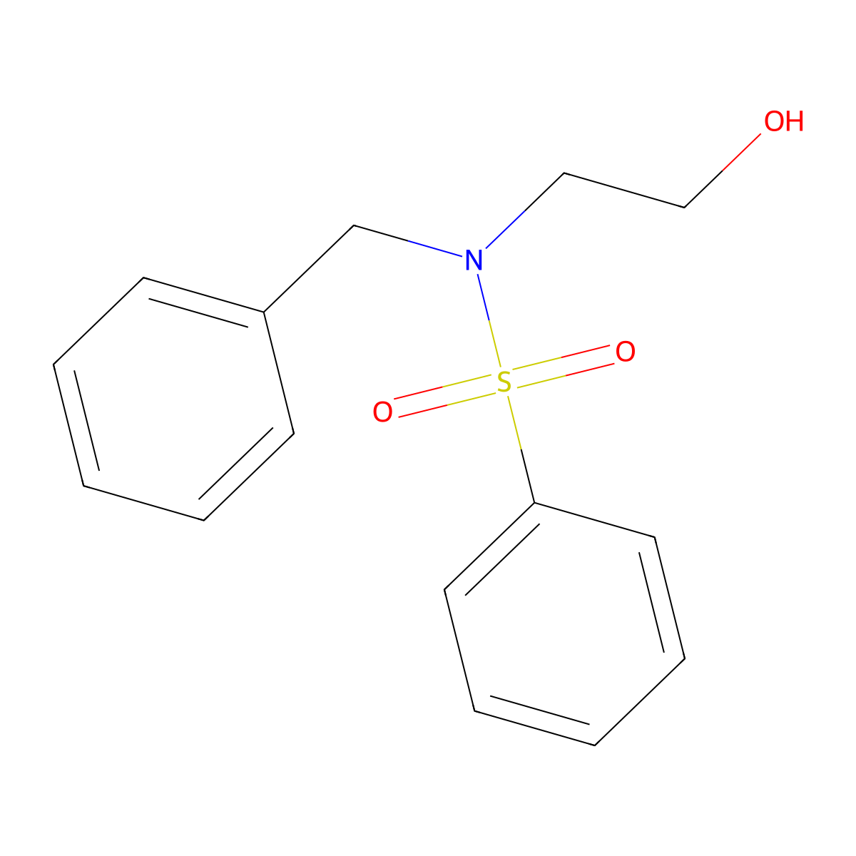 N-benzyl-N-(2-hydroxyethyl)benzenesulfonamide molecular structure, CAS 106950-72-5