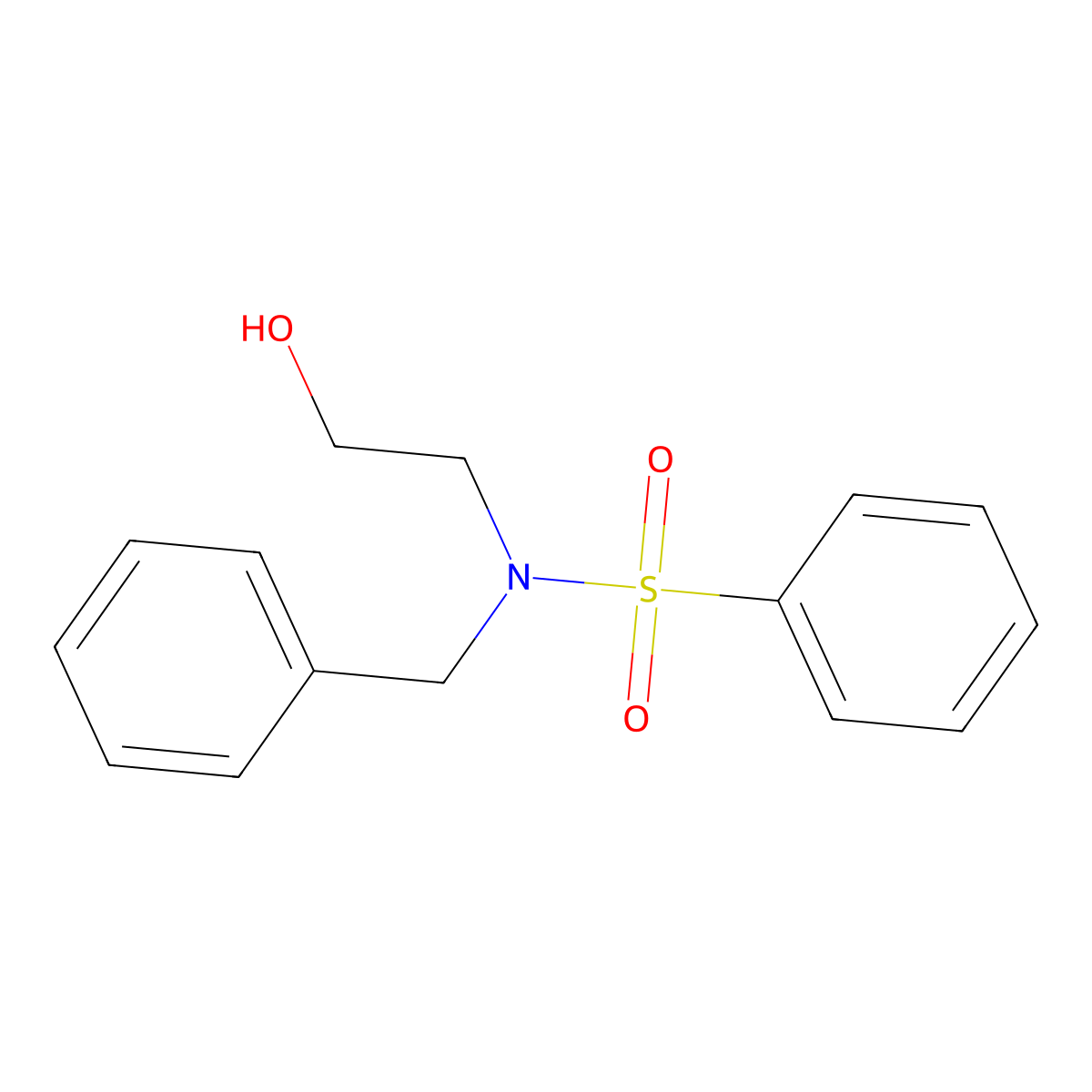 N-benzyl-N-(2-hydroxyethyl)benzenesulfonamide molecular structure, CAS 106950-72-5