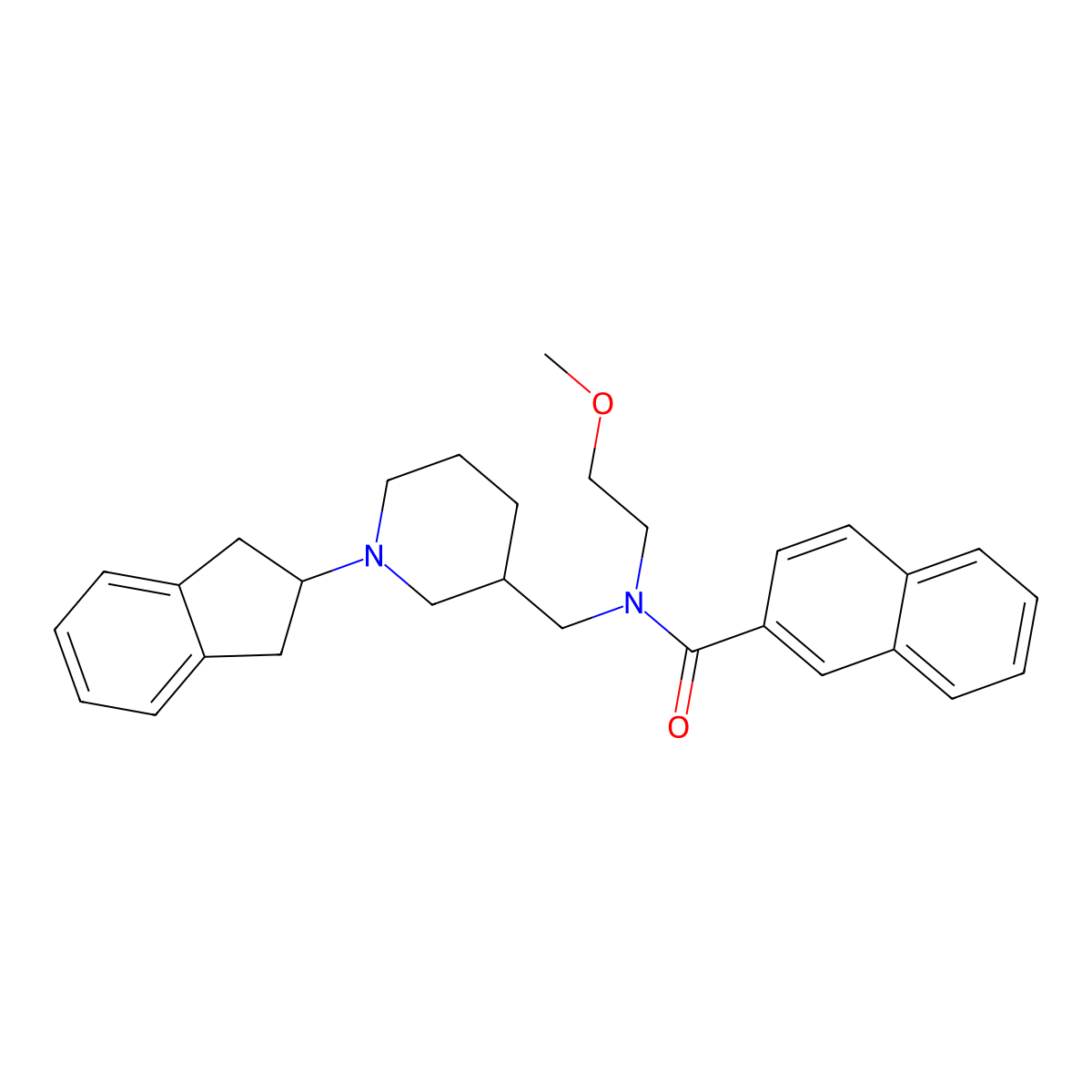 N-[[1-(2,3-dihydro-1H-inden-2-yl)piperidin-3-yl]methyl]-N-(2-methoxyethyl)naphthalene-2-carboxamide molecular structure, CAS 1069521-64-7