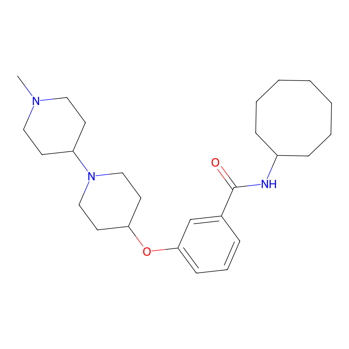 N-cyclooctyl-3-[(1'-methyl-1,4'-bipiperidin-4-yl)oxy]benzamide molecular structure, CAS 1069621-59-5