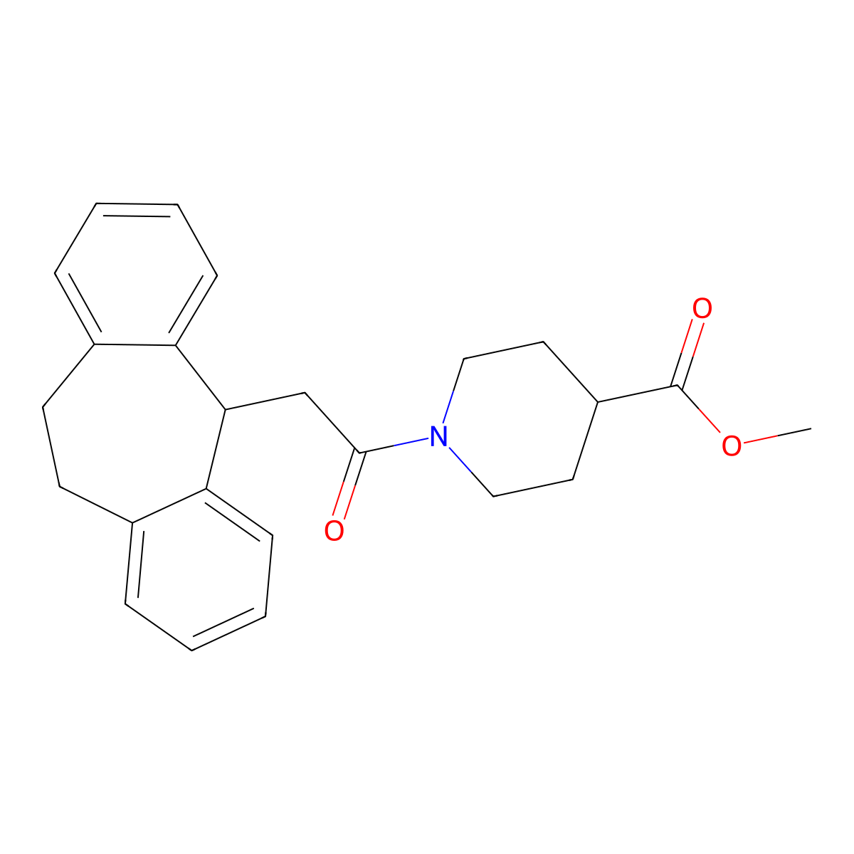 Methyl 1-(2-{tricyclo[9.4.0.0,3,8]pentadeca-1(15),3,5,7,11,13-hexaen-2-yl}acetyl)piperidine-4-carboxylate molecular structure, CAS 1069656-25-2