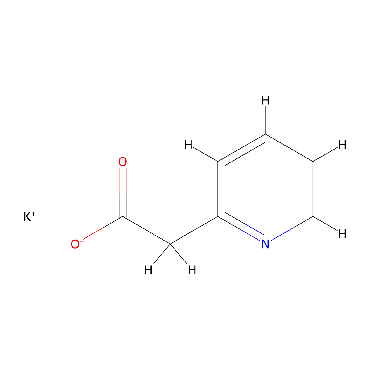 Potassium 2-(pyridin-2-yl)acetate molecular structure, CAS 106966-98-7