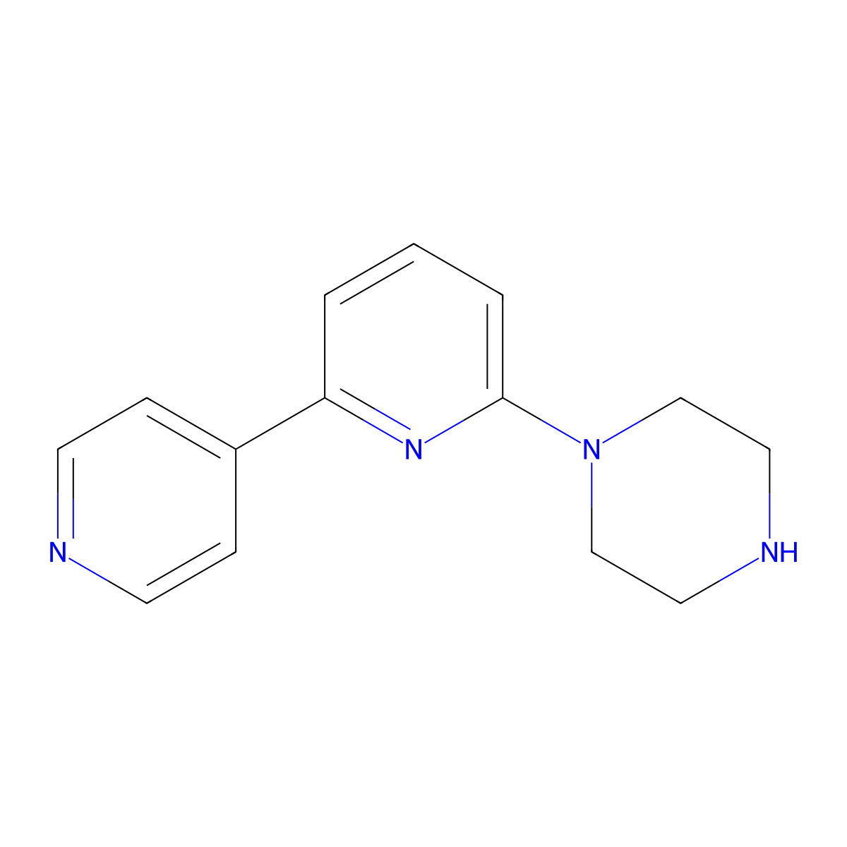 1-(6-Pyridin-4-ylpyridin-2-yl)piperazine molecular structure, CAS 1069683-99-3