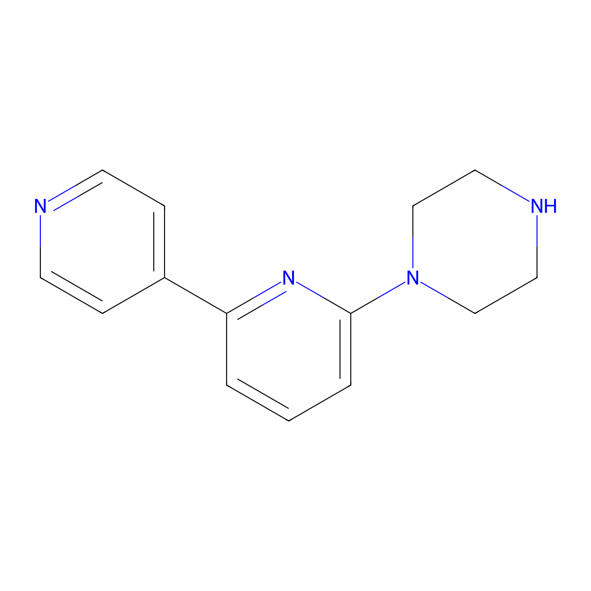 1-(6-Pyridin-4-ylpyridin-2-yl)piperazine molecular structure, CAS 1069683-99-3