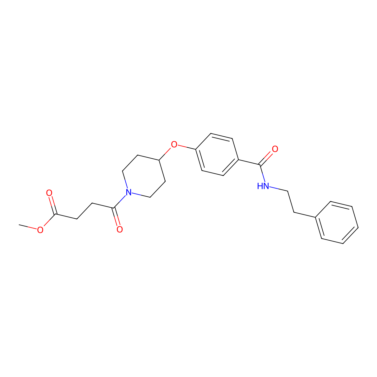 Methyl 4-Oxo-4-[4-[4-(phenethylcarbamoyl)phenoxy]-1-piperidyl]butanoate molecular structure, CAS 1069691-68-4