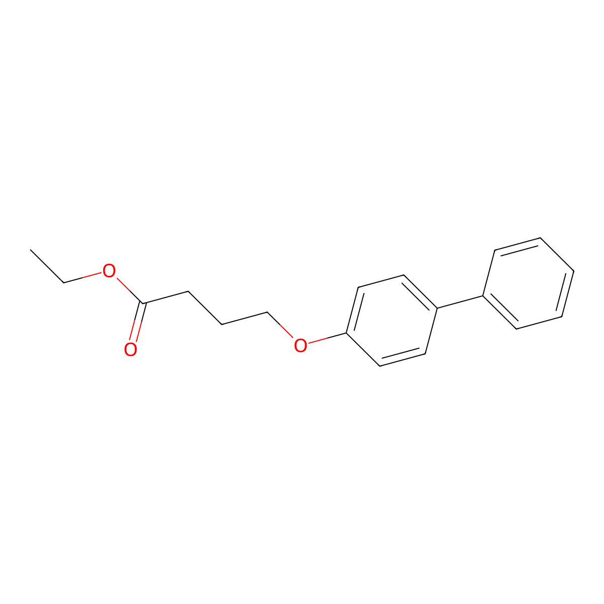 Ethyl 4-[([1,1'-biphenyl]-4-yl)oxy]butanoate molecular structure, CAS 106970-47-2