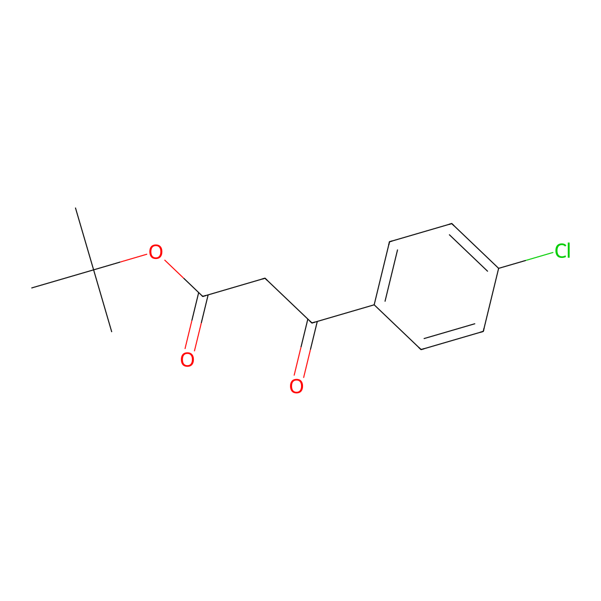 Tert-butyl 3-(4-chlorophenyl)-3-oxopropanoate molecular structure, CAS 106970-98-3