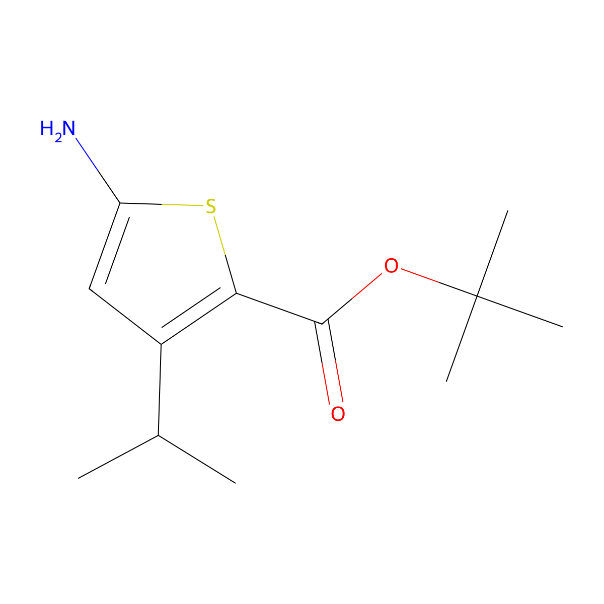 Tert-butyl 5-amino-3-(propan-2-yl)thiophene-2-carboxylate molecular structure, CAS 106971-13-5