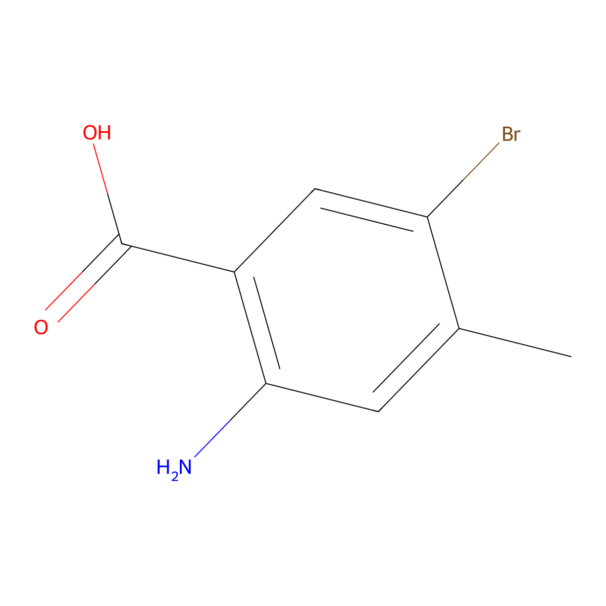 2-Amino-5-bromo-4-methylbenzoic acid molecular structure, CAS 106976-24-3