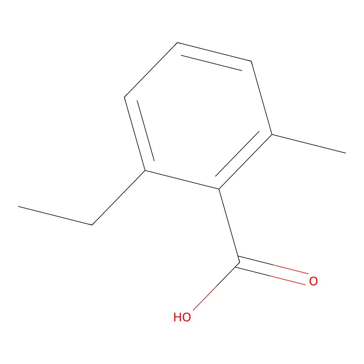 2-Ethyl-6-methylbenzoic acid molecular structure, CAS 106976-50-5