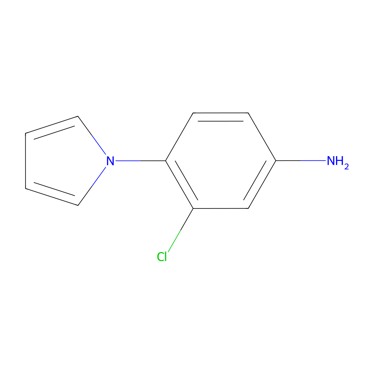 3-chloro-4-(1H-pyrrol-1-yl)aniline molecular structure, CAS 106981-50-4