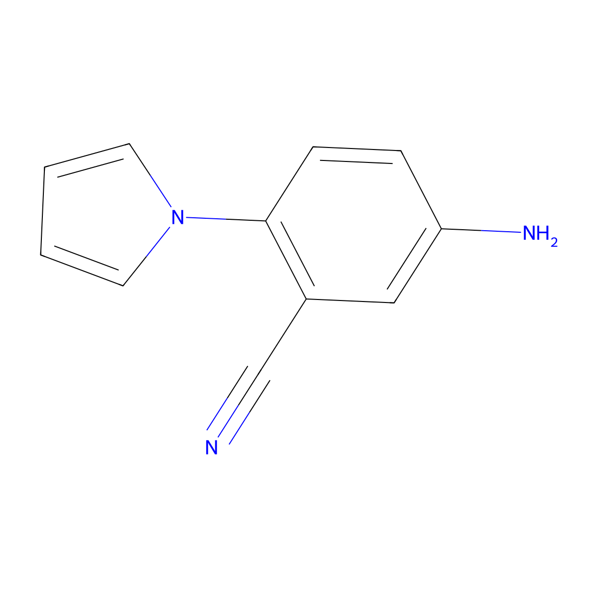 5-Amino-2-(1H-pyrrol-1-yl)benzonitrile molecular structure, CAS 106981-51-5