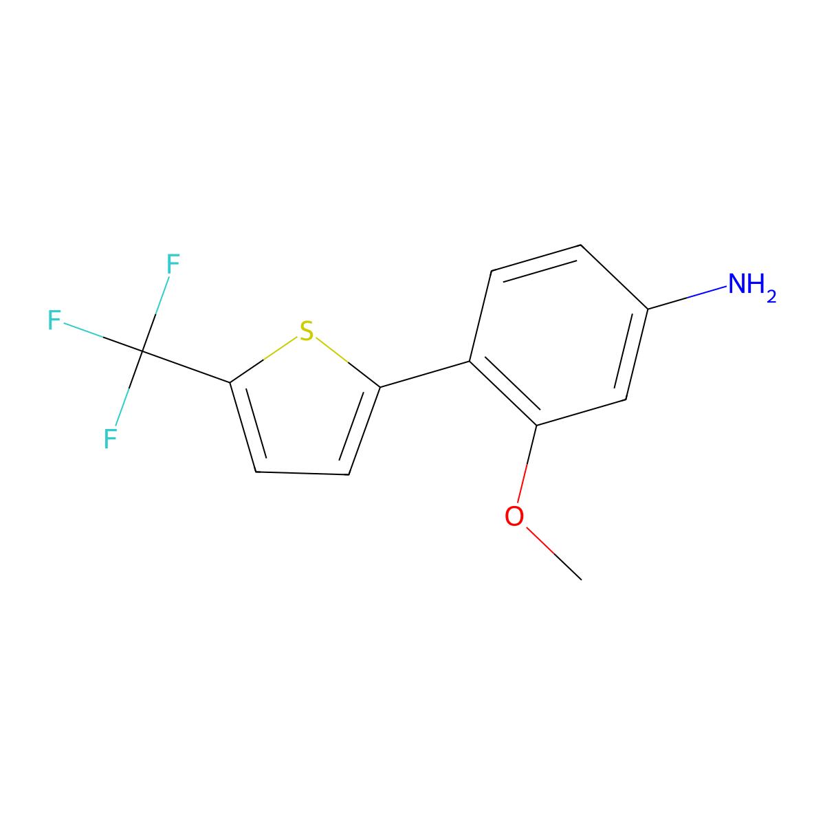 3-Methoxy-4-[5-(trifluoromethyl)thiophen-2-yl]aniline molecular structure, CAS 106981-57-1
