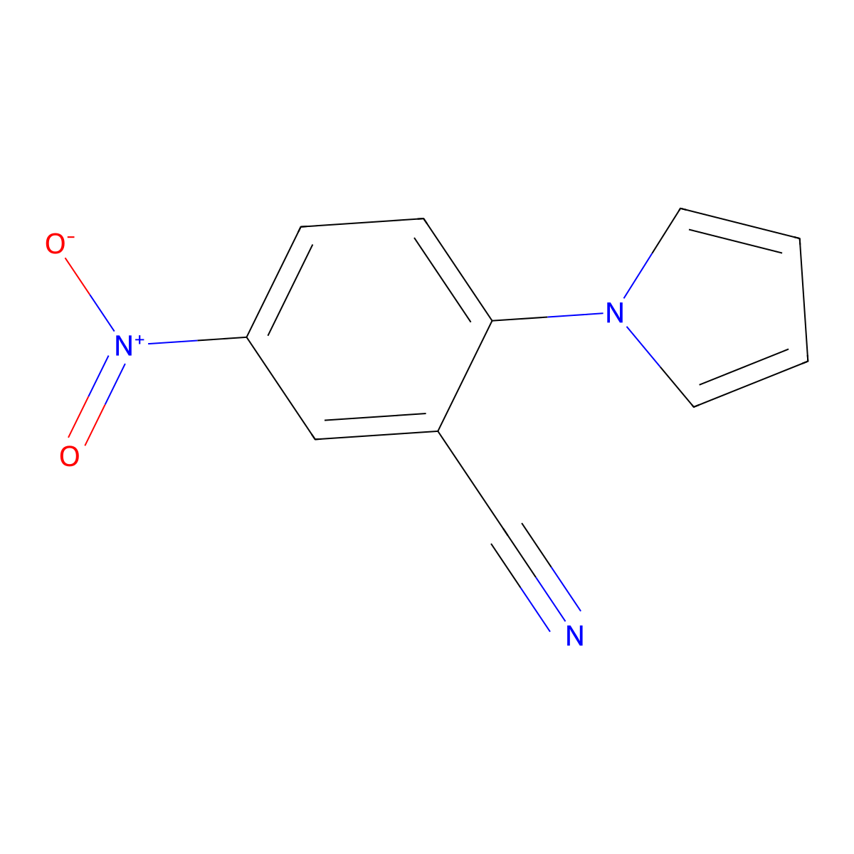 5-nitro-2-(1H-pyrrol-1-yl)benzonitrile molecular structure, CAS 106981-59-3