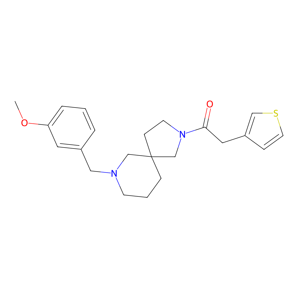 1-(7-(3-Methoxybenzyl)-2,7-diazaspiro[4.5]decan-2-yl)-2-(thiophen-3-yl)ethanone molecular structure, CAS 1069810-01-0