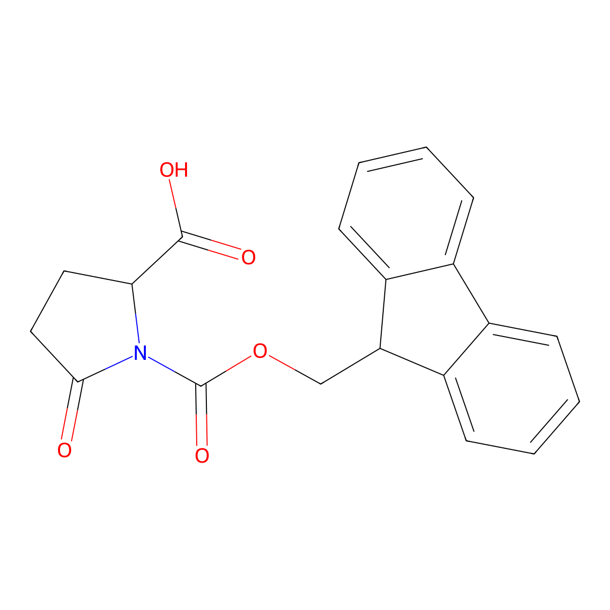 9-Fluoroenylmethoxycarbonylpyroglutamate molecular structure, CAS 106982-77-8