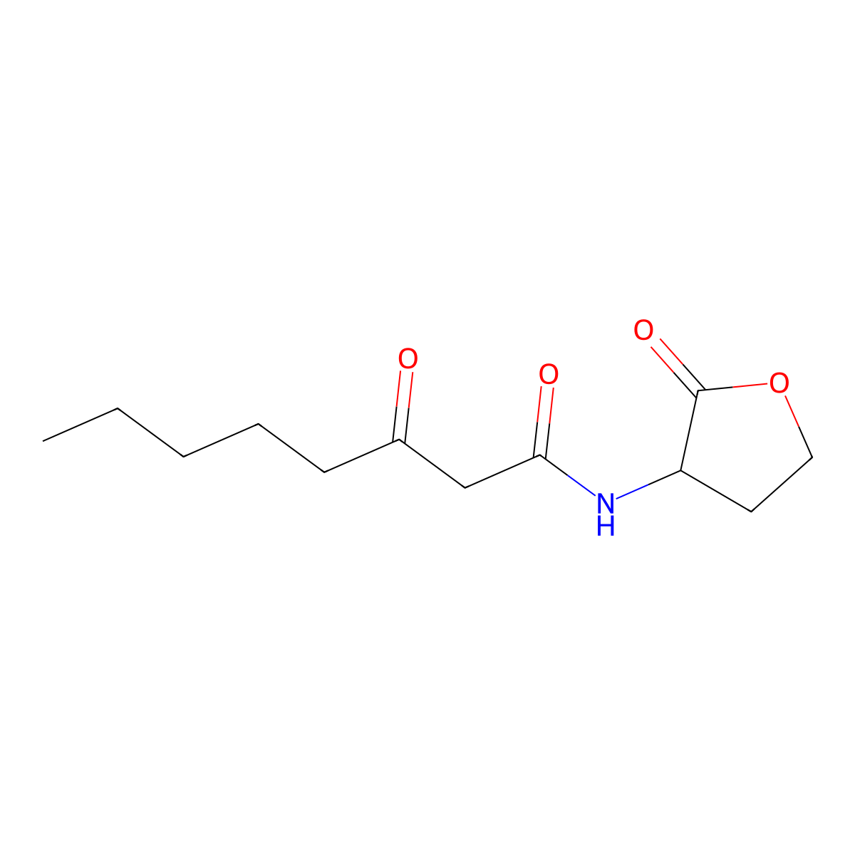 3-oxo-N-(2-oxooxolan-3-yl)octanamide molecular structure, CAS 106983-27-1