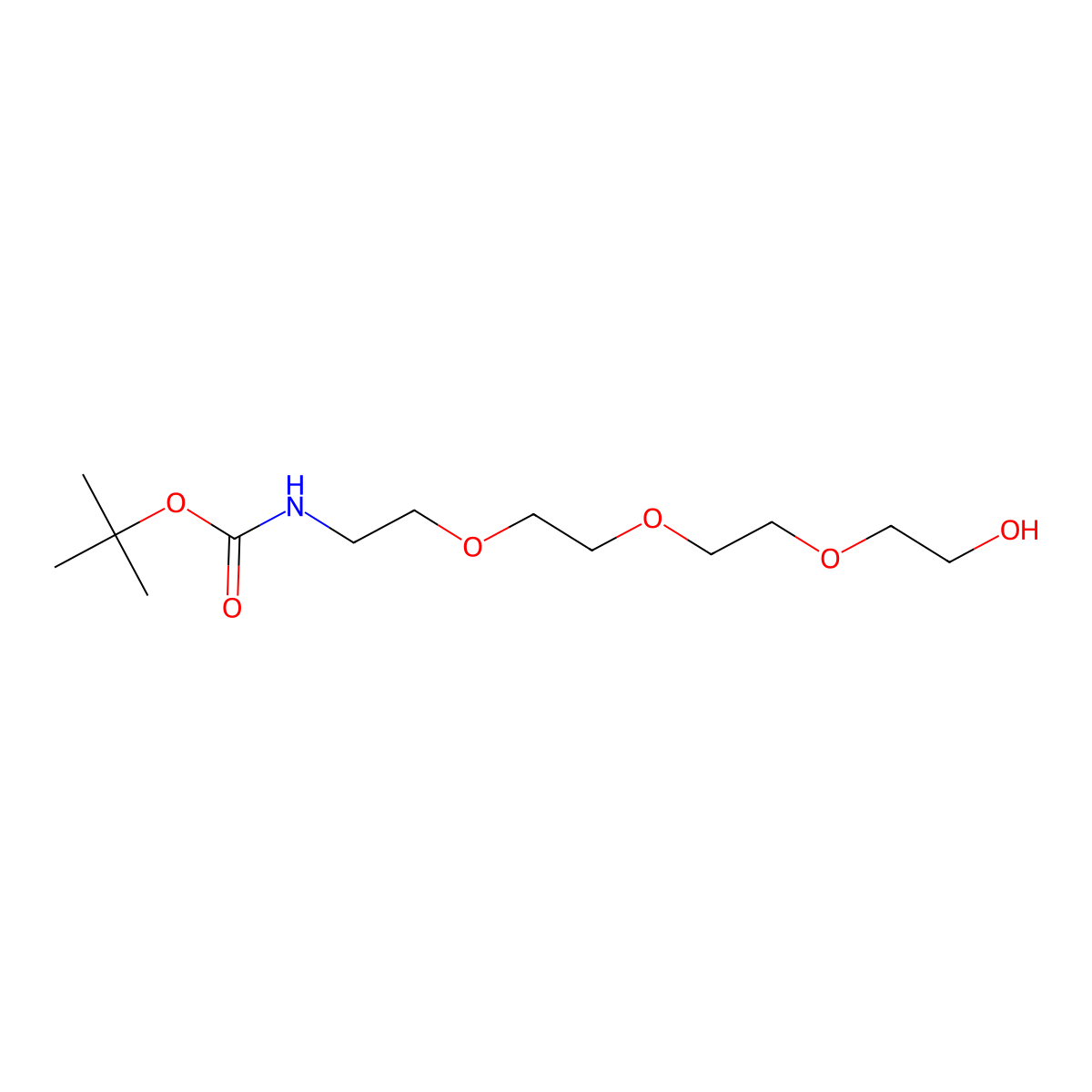 tert-butyl N-(2-(2-(2-(2-hydroxyethoxy)ethoxy)ethoxy)ethyl)carbamate molecular structure, CAS 106984-09-2