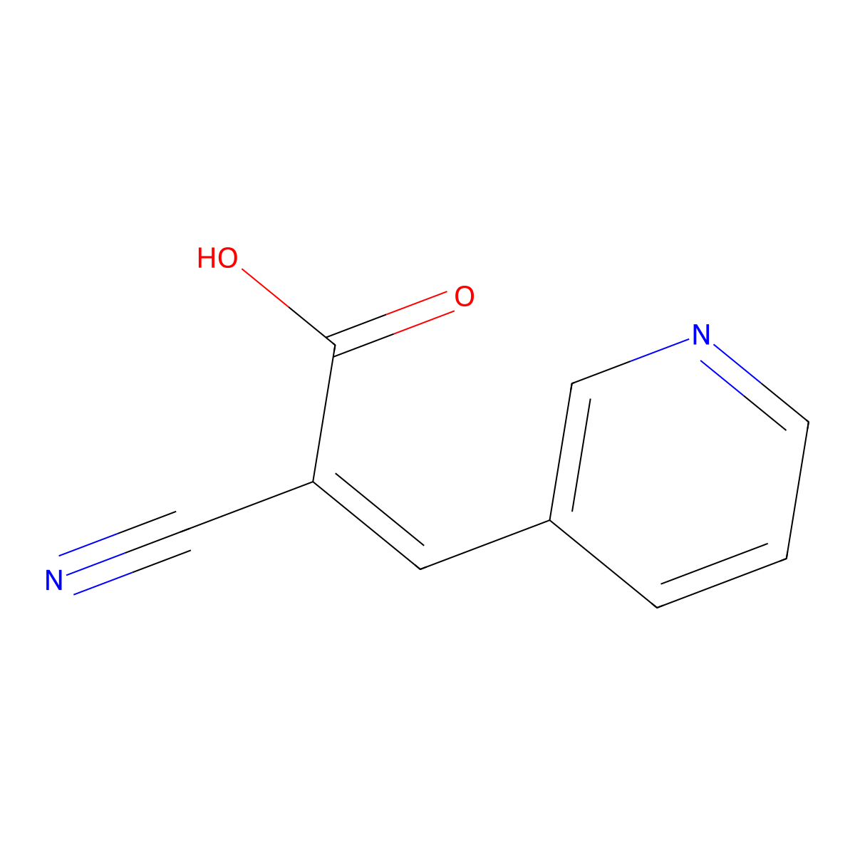 2-Cyano-3-(3-pyridinyl)acrylic acid molecular structure, CAS 106988-34-5