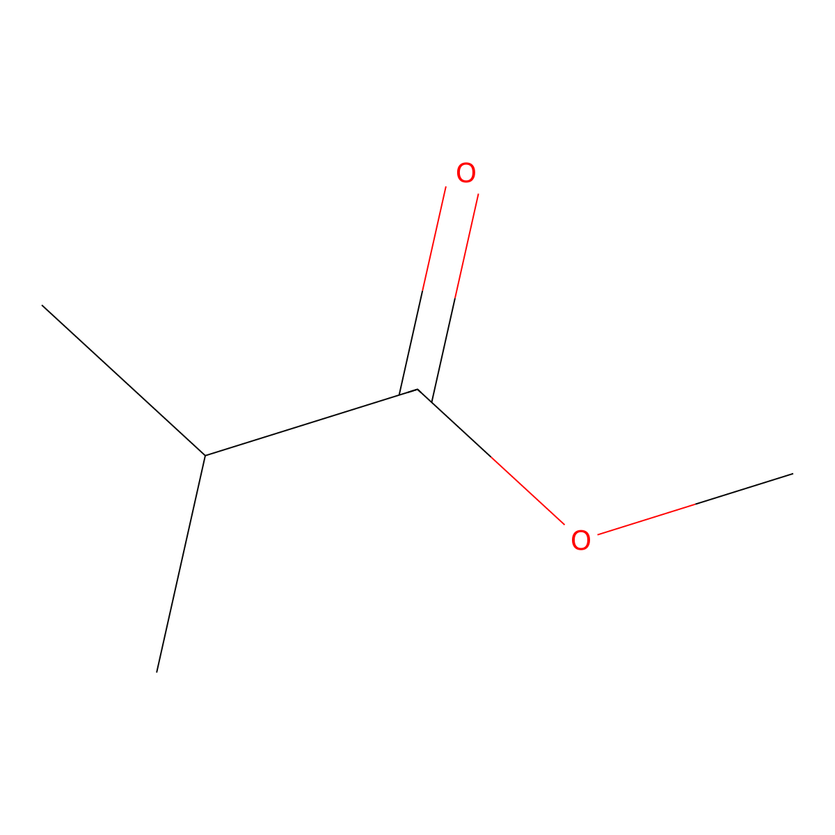 Methyl isobutyrate molecular structure, CAS 106989-11-1