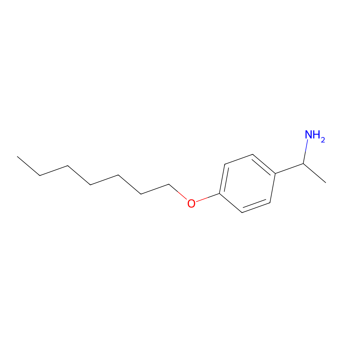 Benzylamine, p-(heptyloxy)-alpha-methyl- molecular structure, CAS 106989-59-7