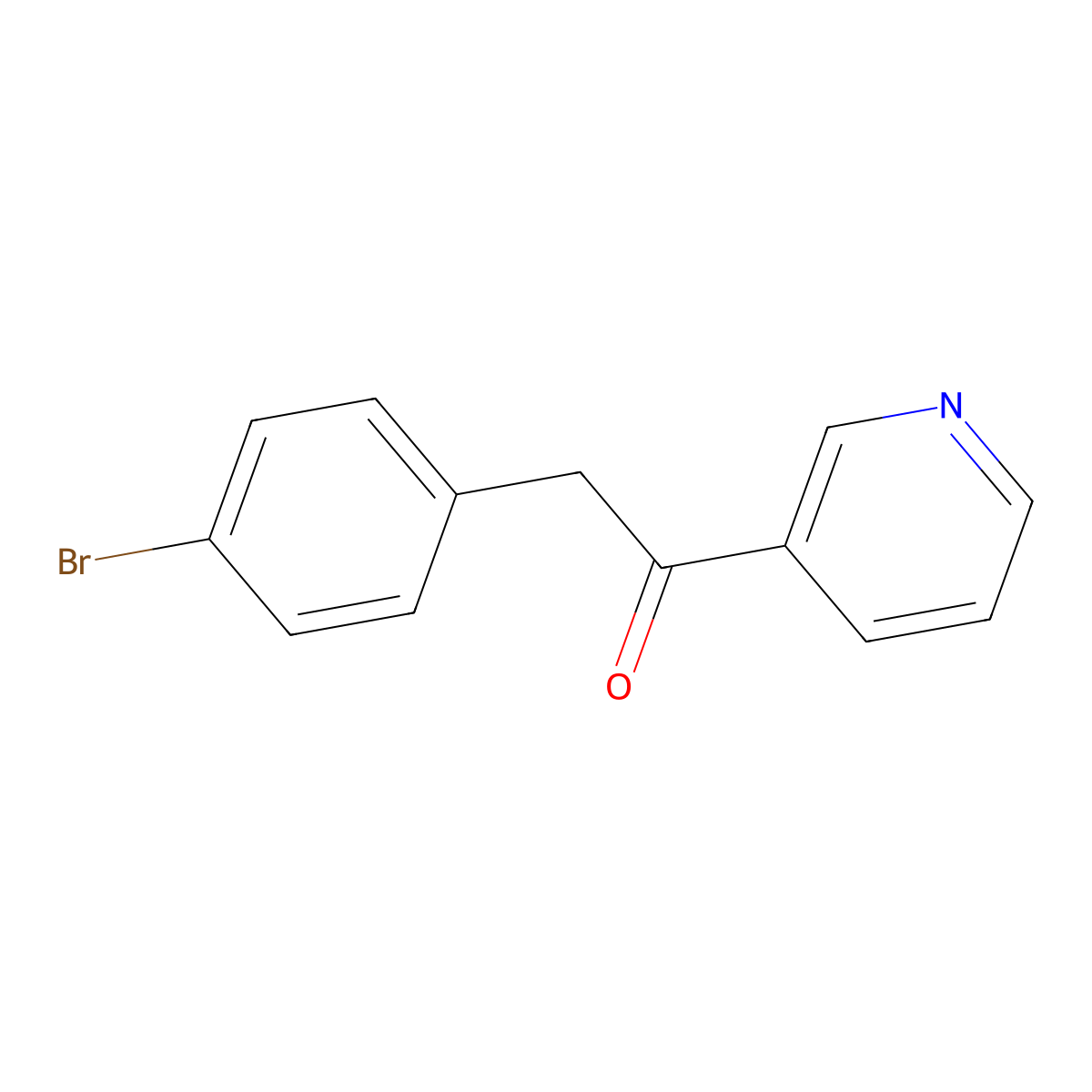 2-(4-Bromophenyl)-1-(3-pyridinyl)-ethanone molecular structure, CAS 106997-54-0