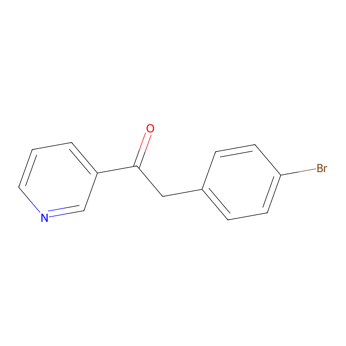 2-(4-Bromophenyl)-1-(3-pyridinyl)-ethanone molecular structure, CAS 106997-54-0