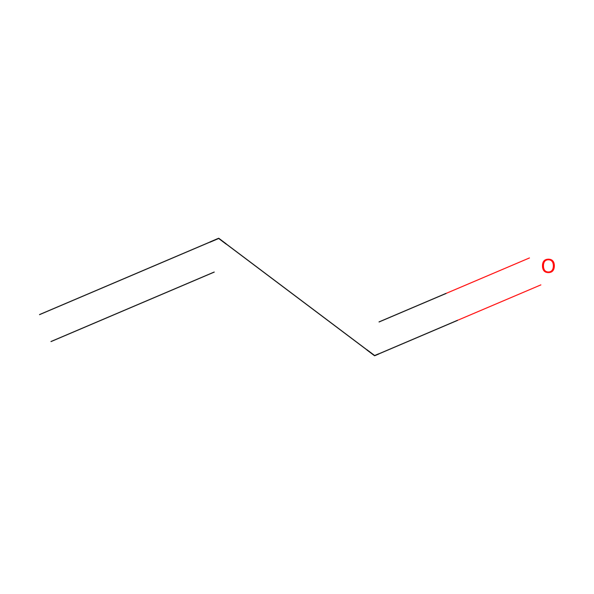 Acrolein molecular structure, CAS 107-02-8