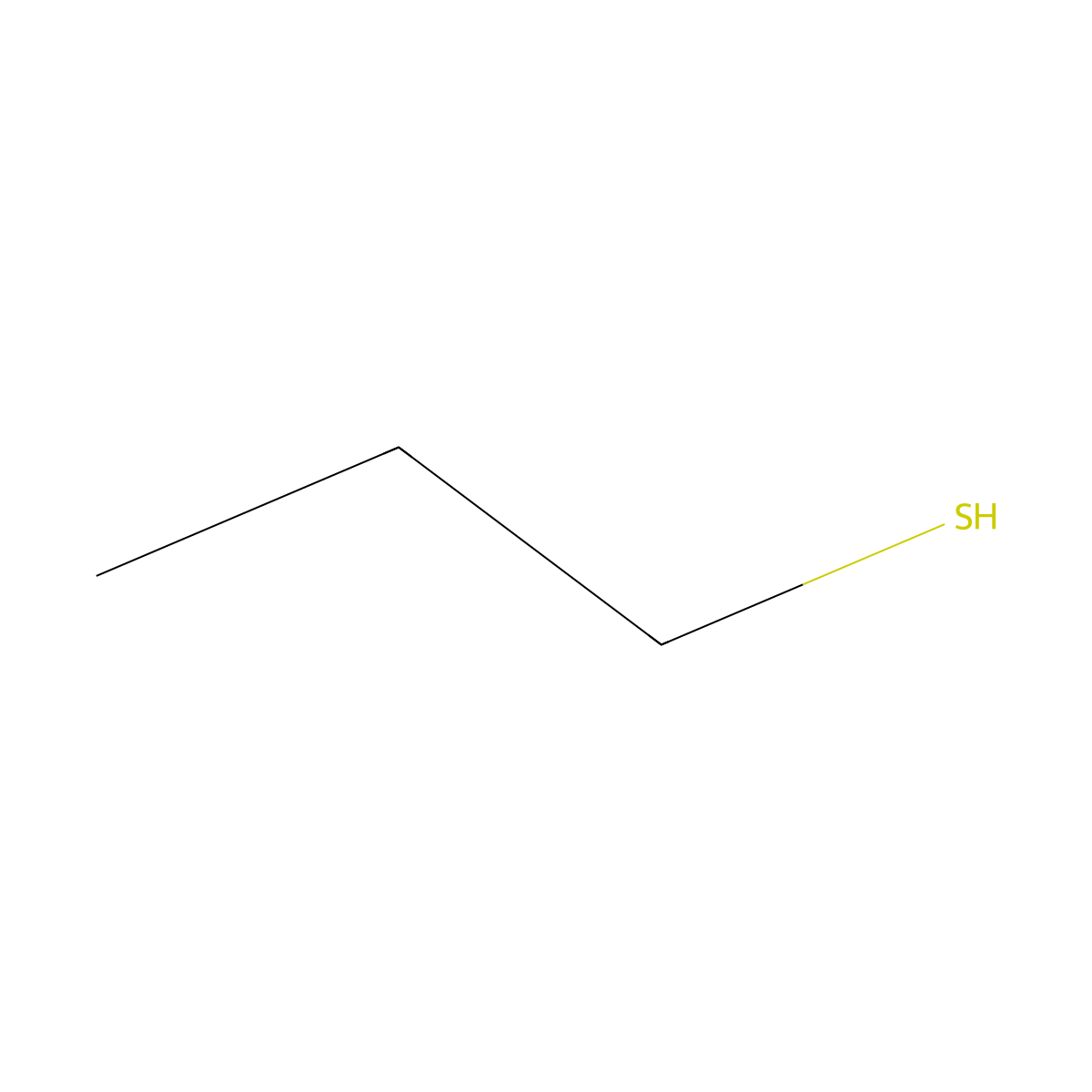 Propyl mercaptan molecular structure, CAS 107-03-9