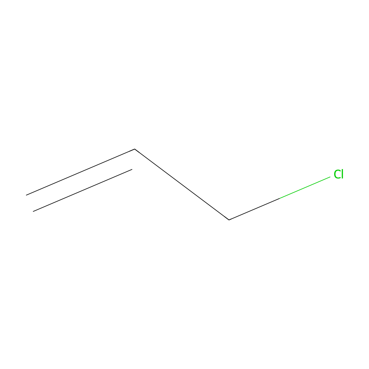 Allyl chloride molecular structure, CAS 107-05-1