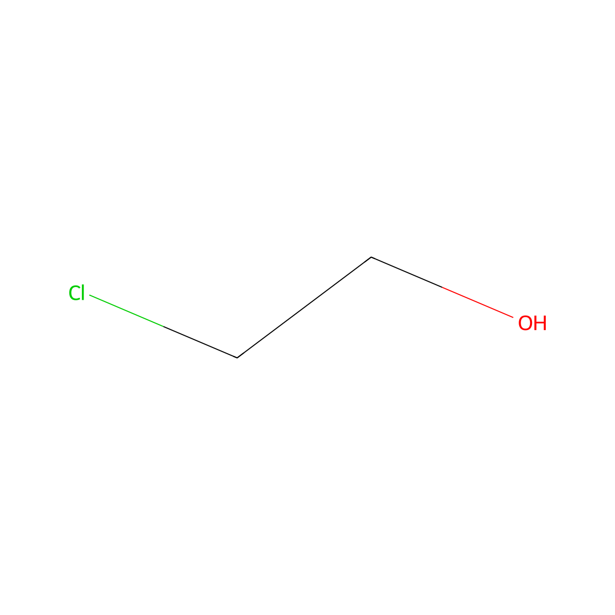 2-Chloroethanol molecular structure, CAS 107-07-3
