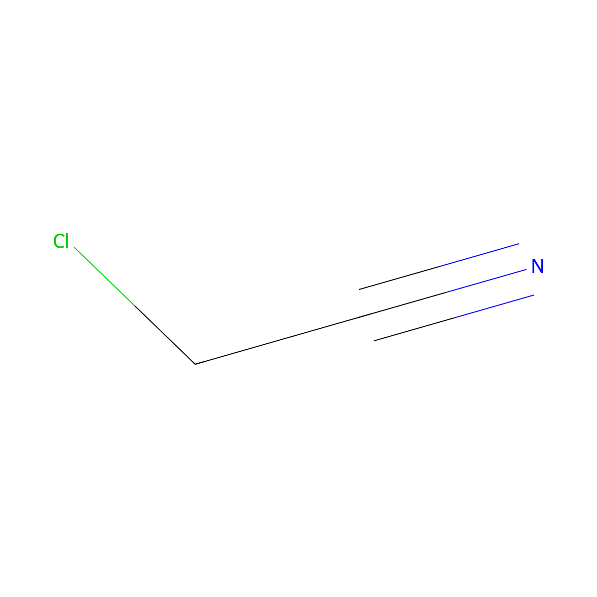 Chloroacetonitrile molecular structure, CAS 107-14-2