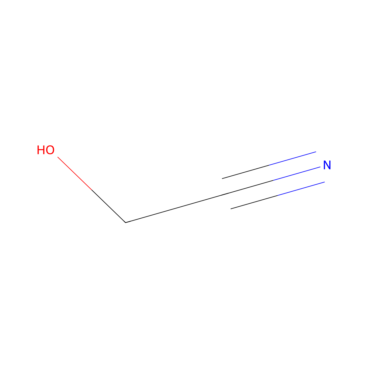 Hydroxyacetonitrile molecular structure, CAS 107-16-4