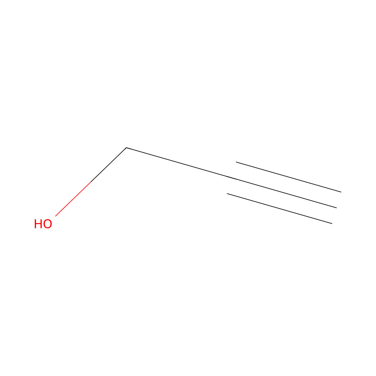 Propargyl alcohol molecular structure, CAS 107-19-7
