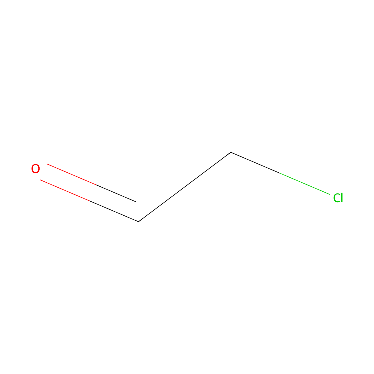 Chloroacetaldehyde molecular structure, CAS 107-20-0