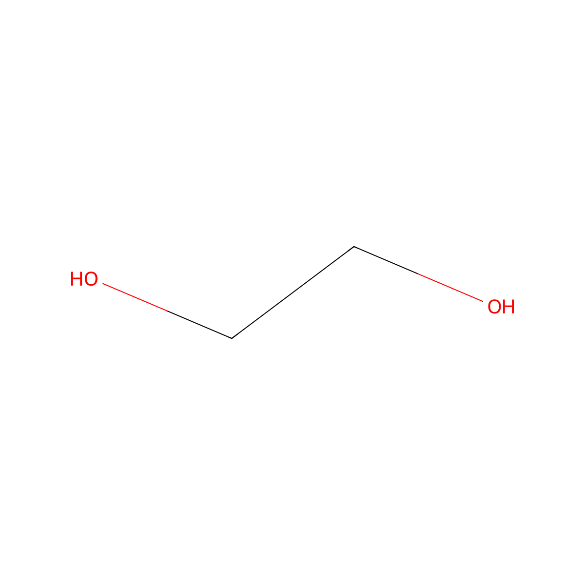 Ethylene Glycol molecular structure, CAS 107-21-1