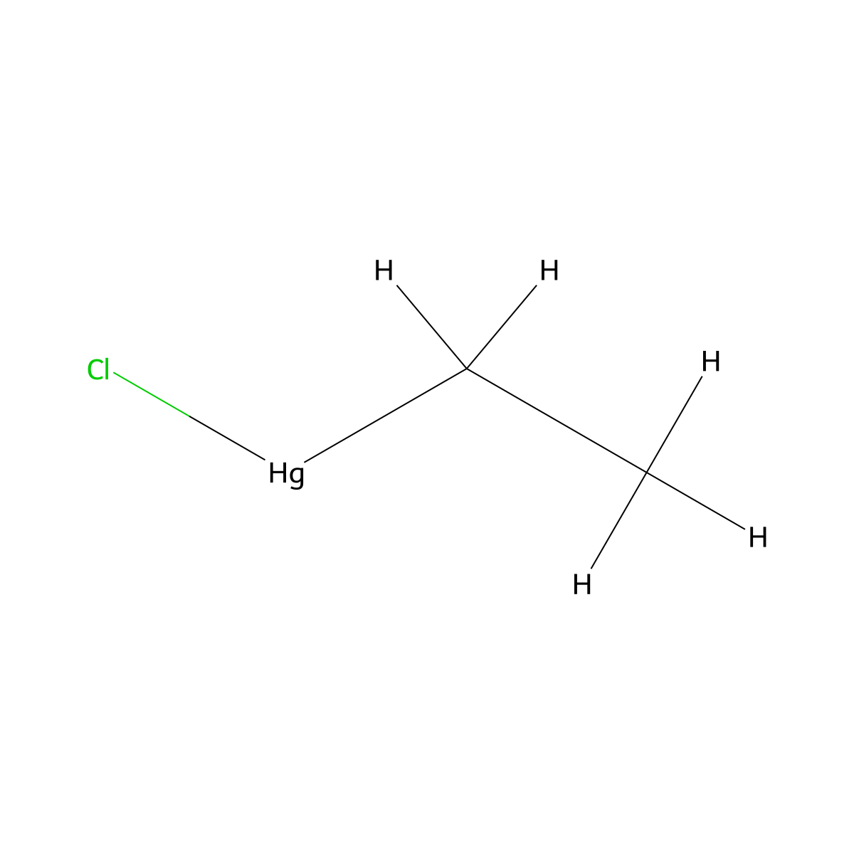 Ethylmercury Chloride molecular structure, CAS 107-27-7