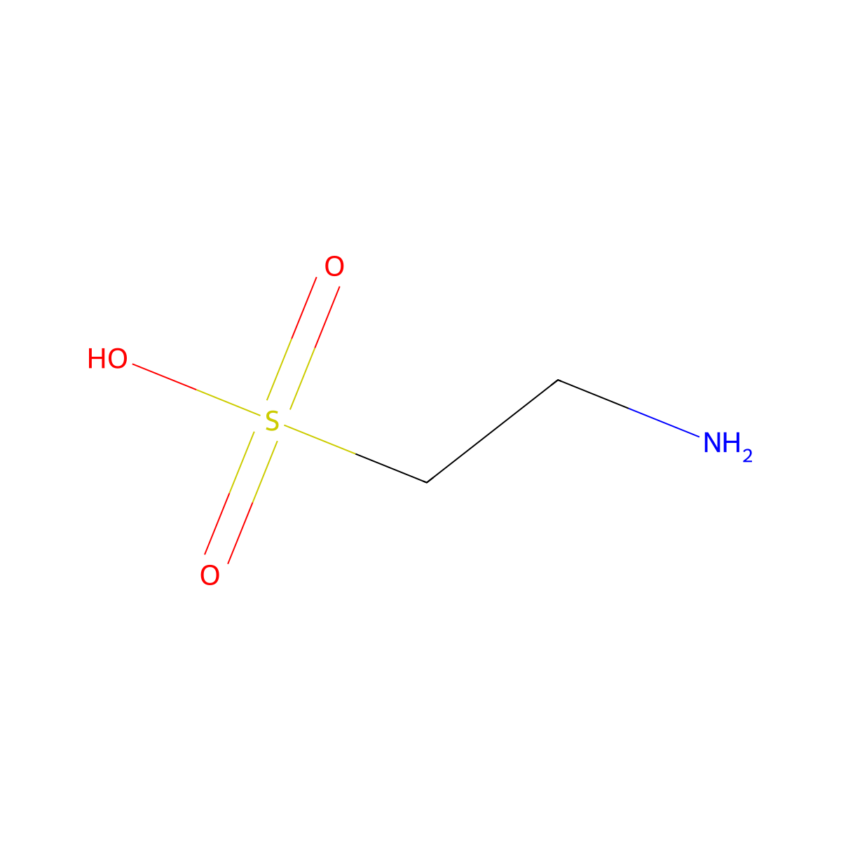 Taurine molecular structure, CAS 107-35-7