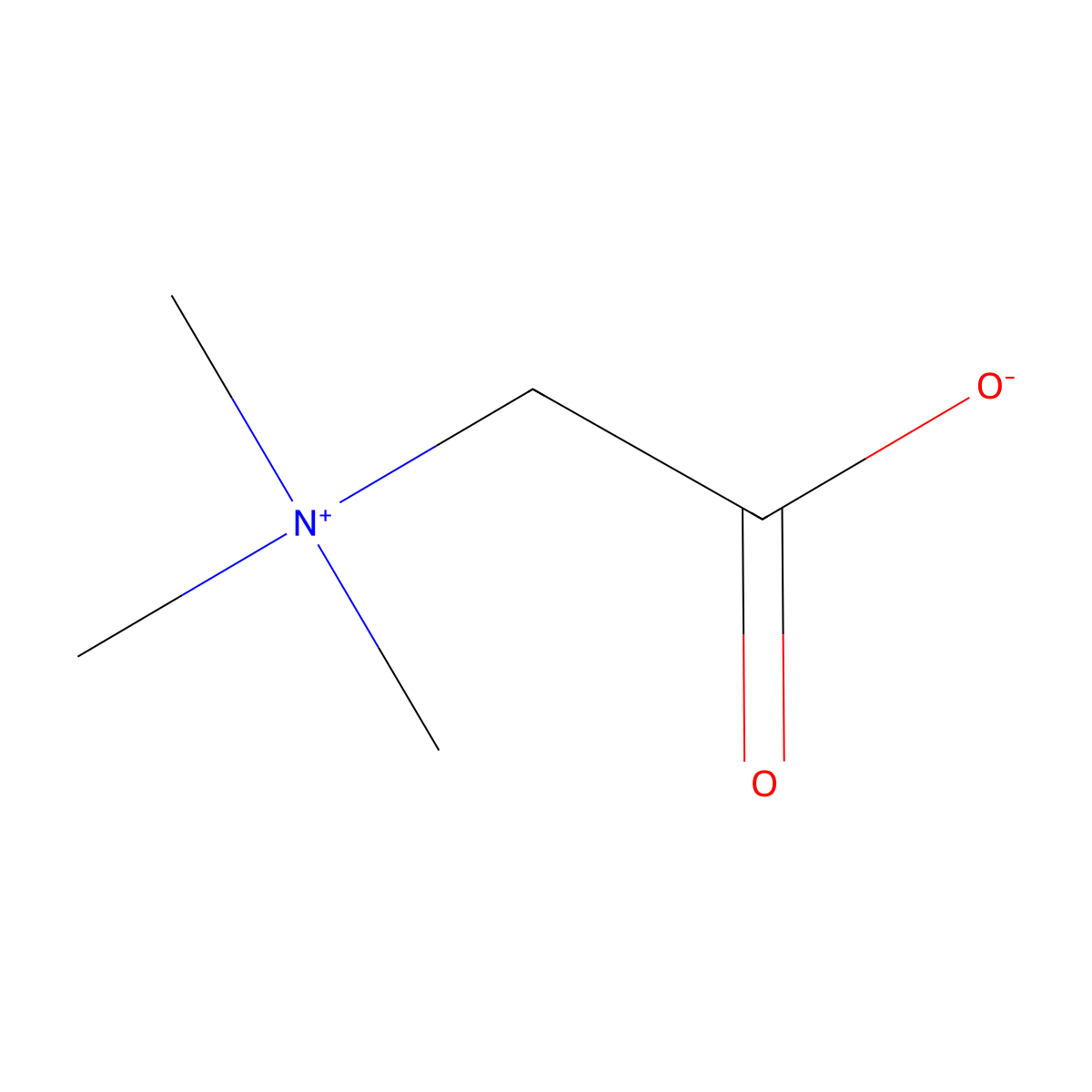Betaine molecular structure, CAS 107-43-7