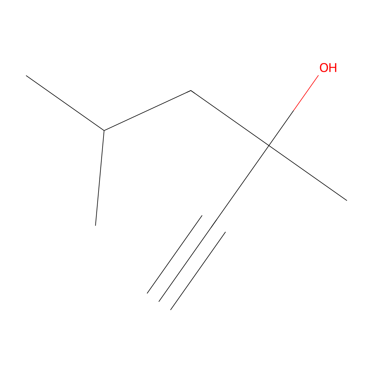 3,5-Dimethyl-1-hexyn-3-ol molecular structure, CAS 107-54-0