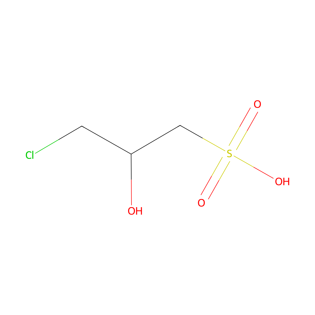 3-Chloro-2-hydroxypropane-1-sulfonic acid molecular structure, CAS 107-57-3