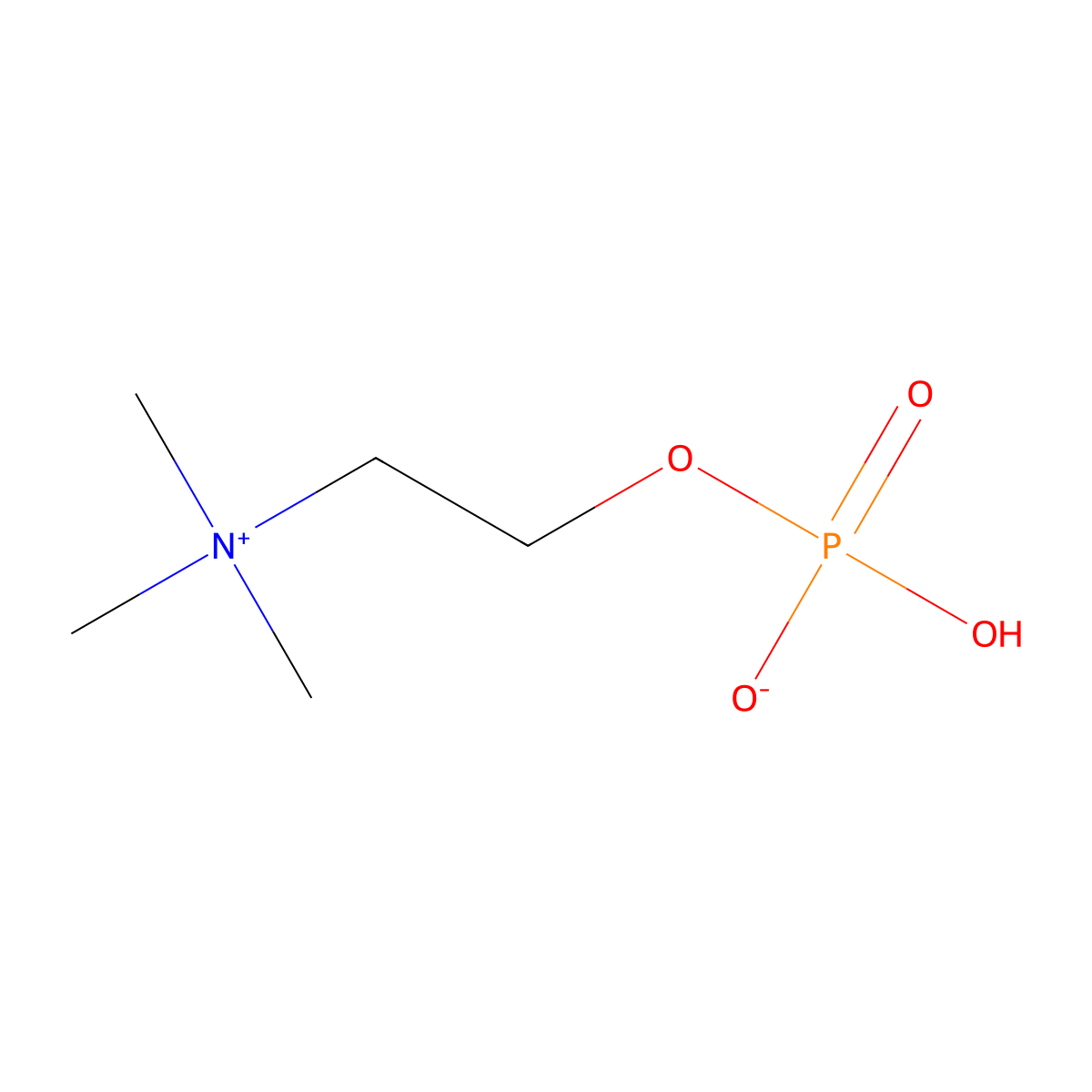 Phosphorylcholine molecular structure, CAS 107-73-3