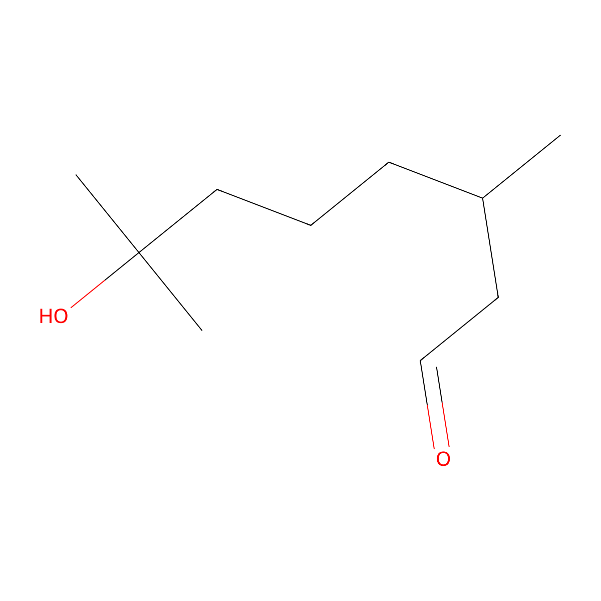 Hydroxycitronellal molecular structure, CAS 107-75-5