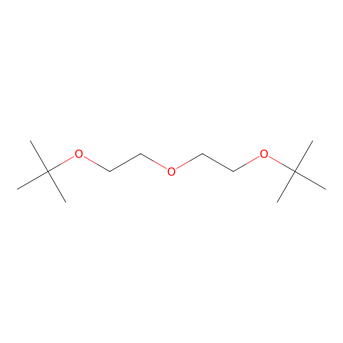 2,2'-(Oxybis(ethane-2,1-diyloxy))bis(2-methylpropane) molecular structure, CAS 107-79-9