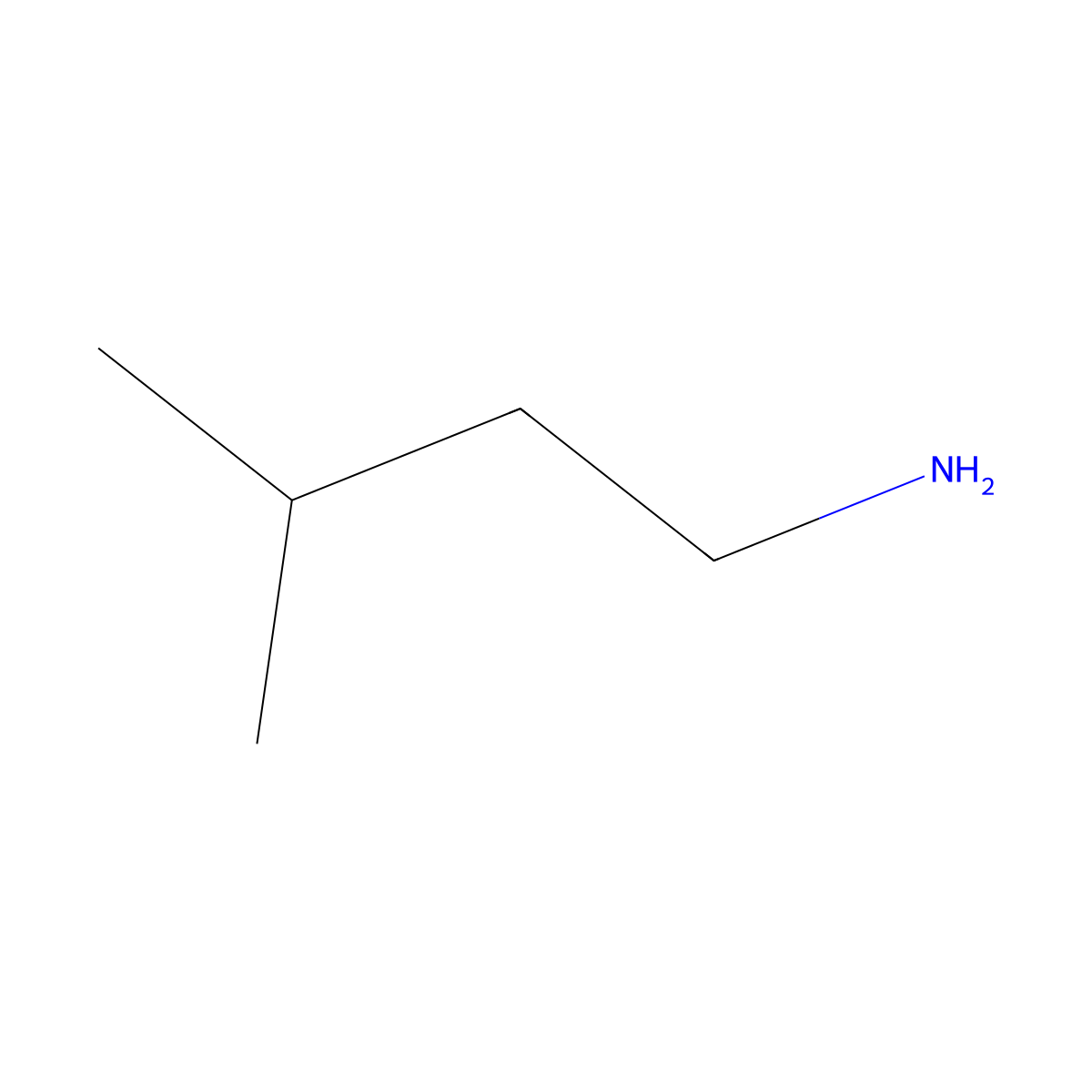 Isoamylamine molecular structure, CAS 107-85-7