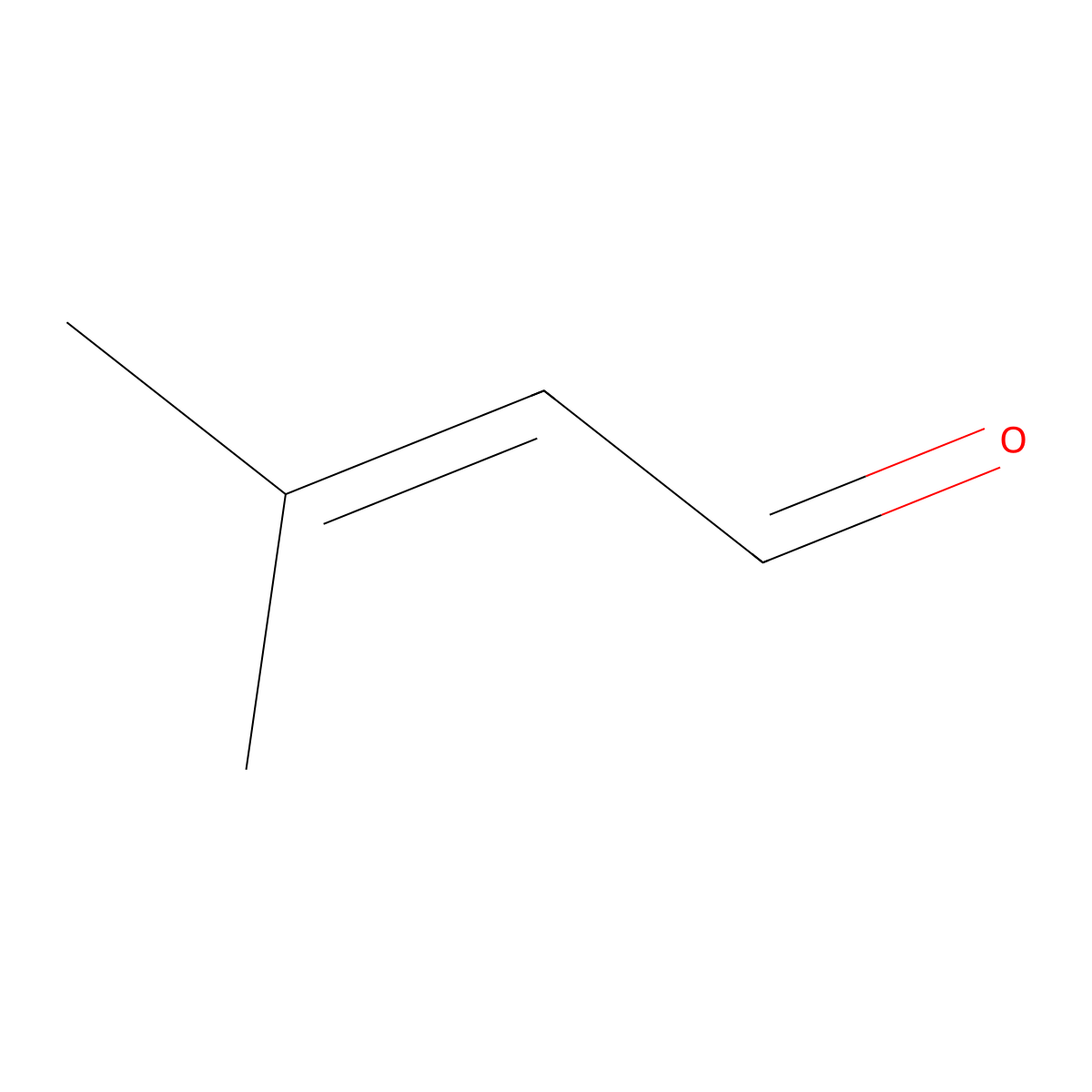 3-Methyl-2-butenal molecular structure, CAS 107-86-8