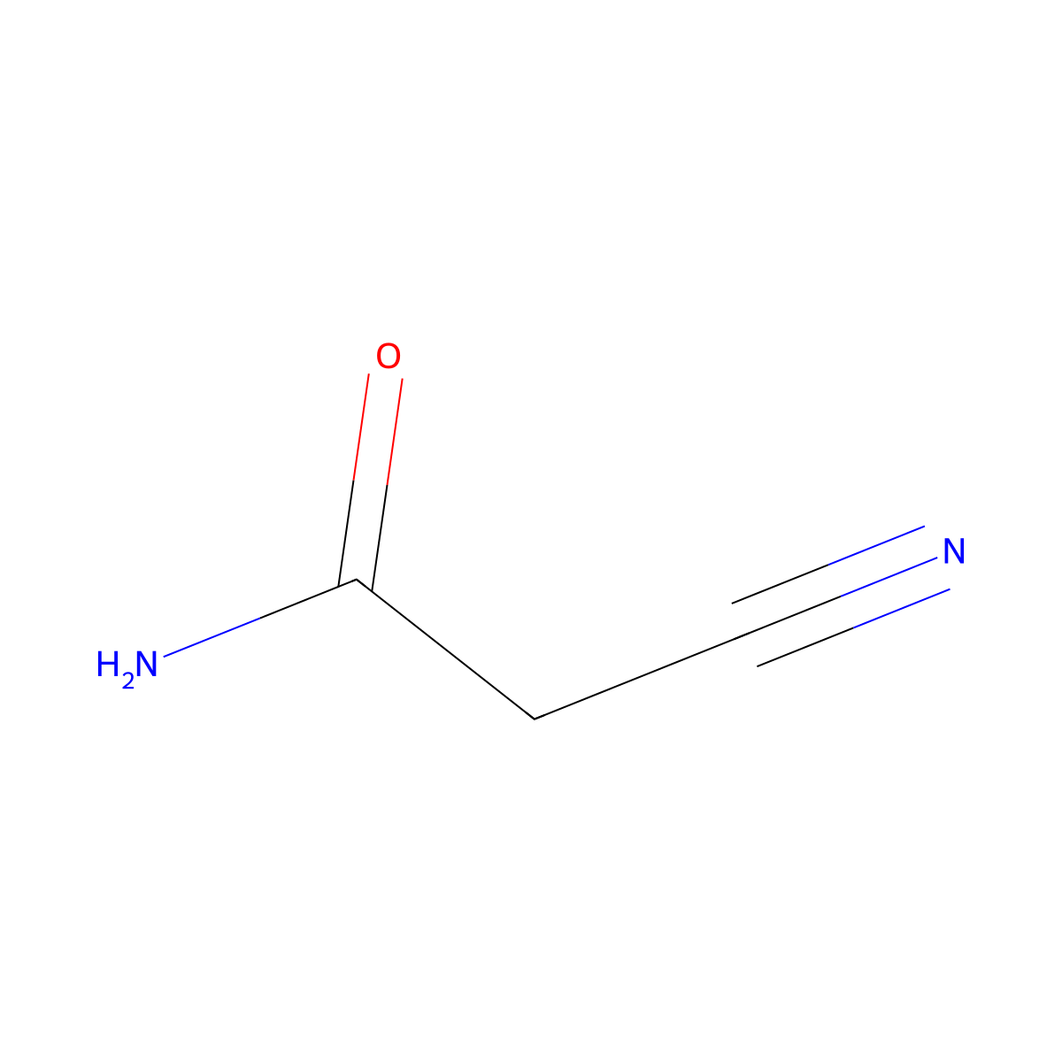 Cyanoacetamide molecular structure, CAS 107-91-5