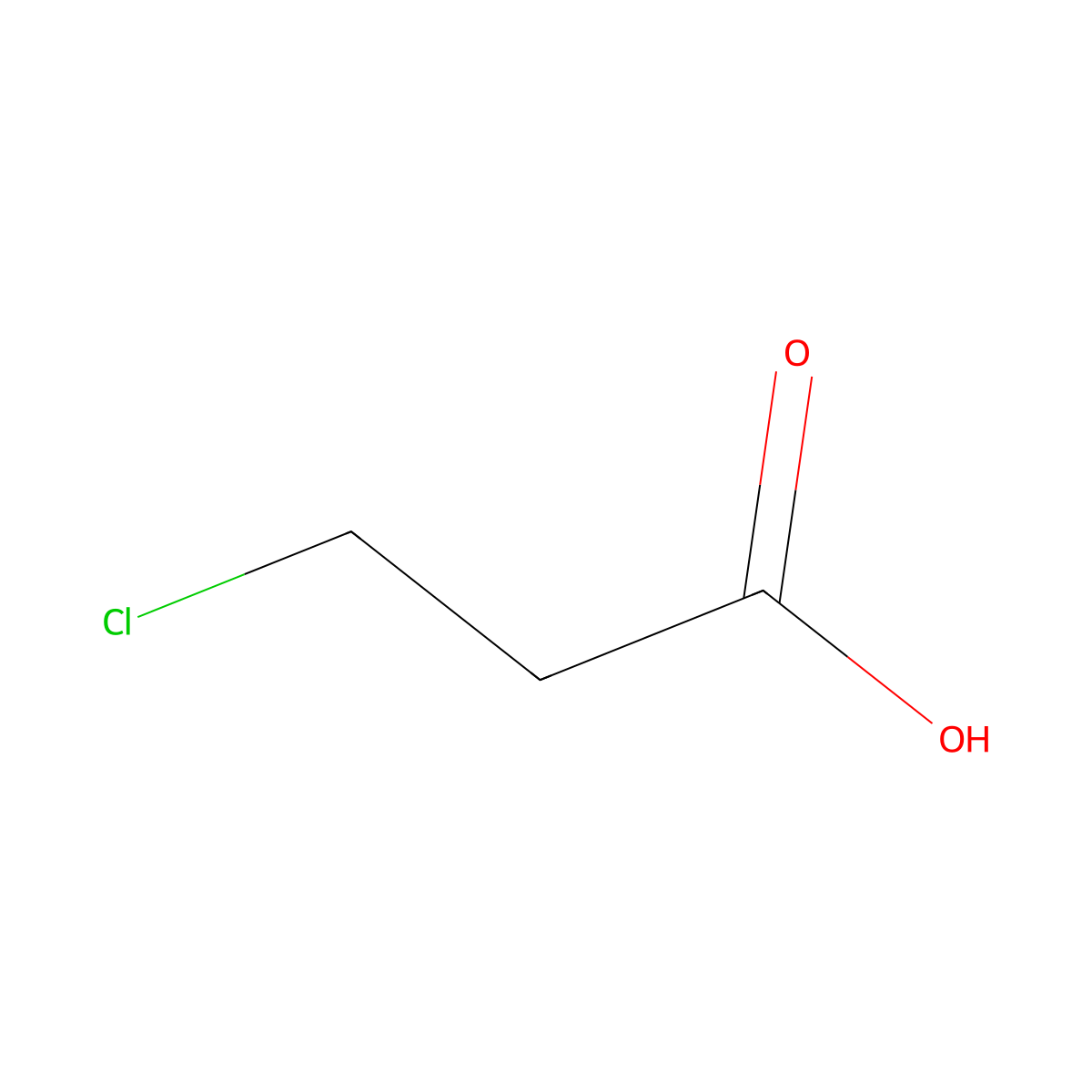 3-Chloropropionic acid molecular structure, CAS 107-94-8