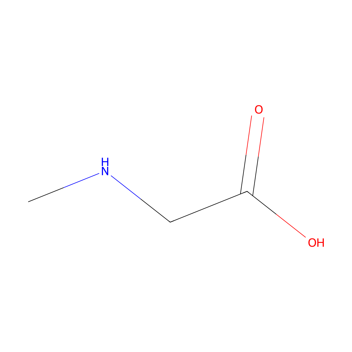 Sarcosine molecular structure, CAS 107-97-1